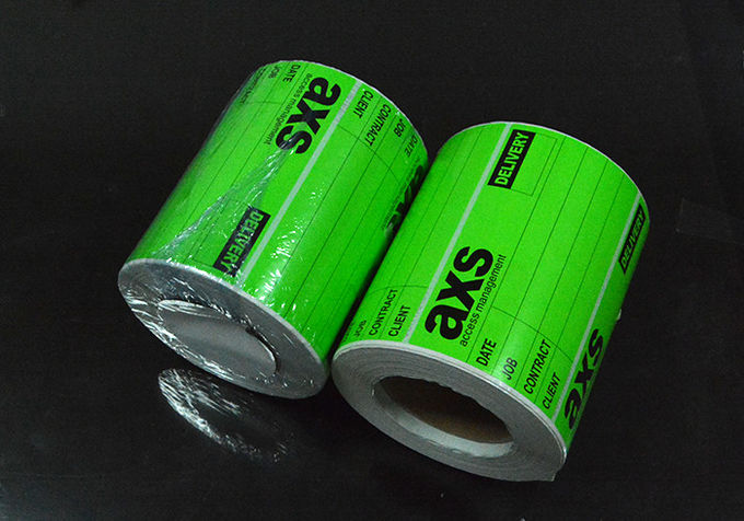 Printing printable writable green flourescent adhesive paper logistics following label roll
