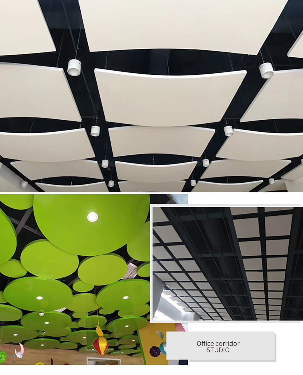 Modern Style Fiberglass Acoustic Ceiling Panels Flame Retardant With Padlock Hasp