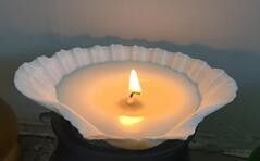 100% paraffin white scented shell candle packed into gift box