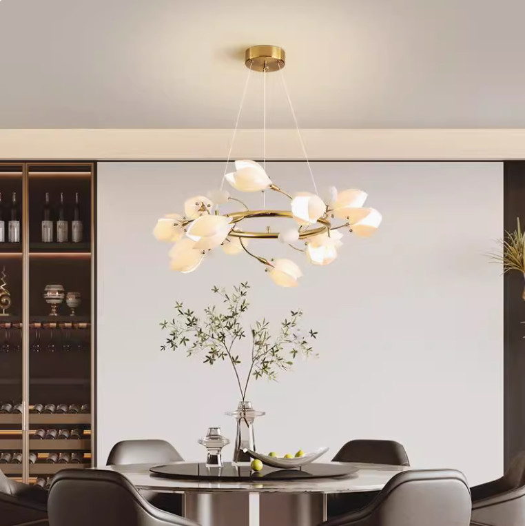 Flower Big Chandelier Interior Designer Ceramic Pendant Lamp Home Decoration For Dinning Room