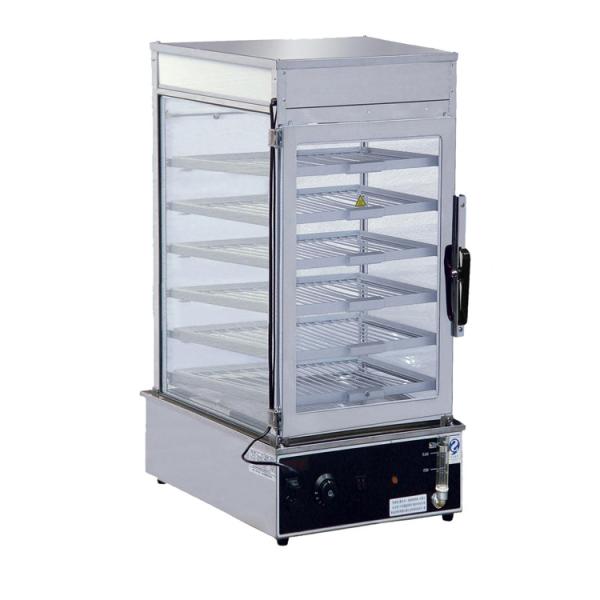 Electric Bun Steamer Steam Cabinet Food Display Steamer Stainless Steal Grey