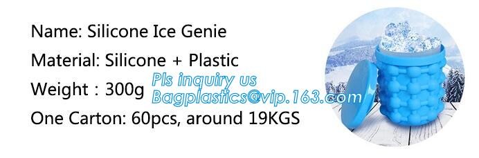 Kitchen Tools Revolutionary Space Saving Beer Wine BPA free Silicone And PP Ice Cube Maker Genie,Party Drink Tub Chillin