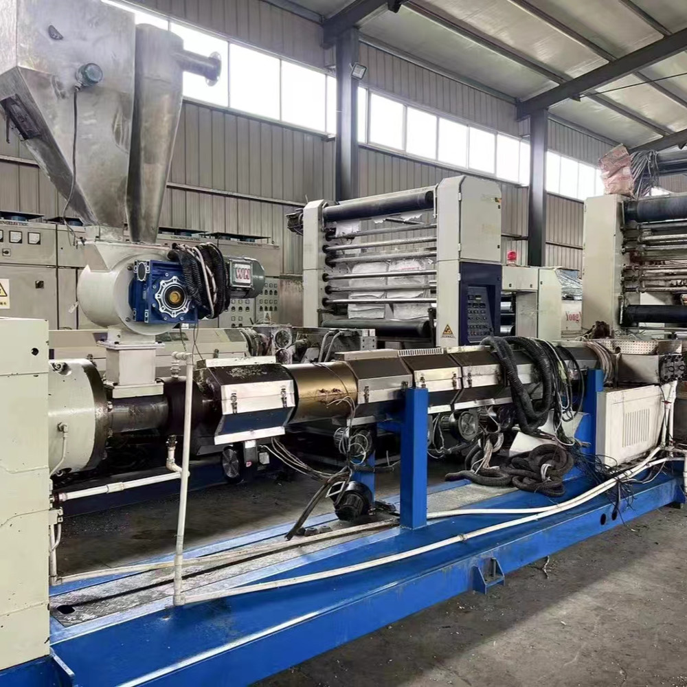250m/Min 1.3M Second Hand PP Tape Flat Yarn Extrusion Machine Flat Film Stretching Line