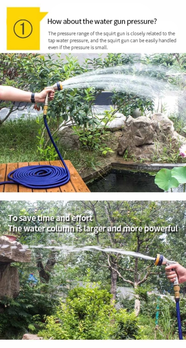 7 Patterns Extended Plastic Garden Water Guns Water Hose Nozzle
