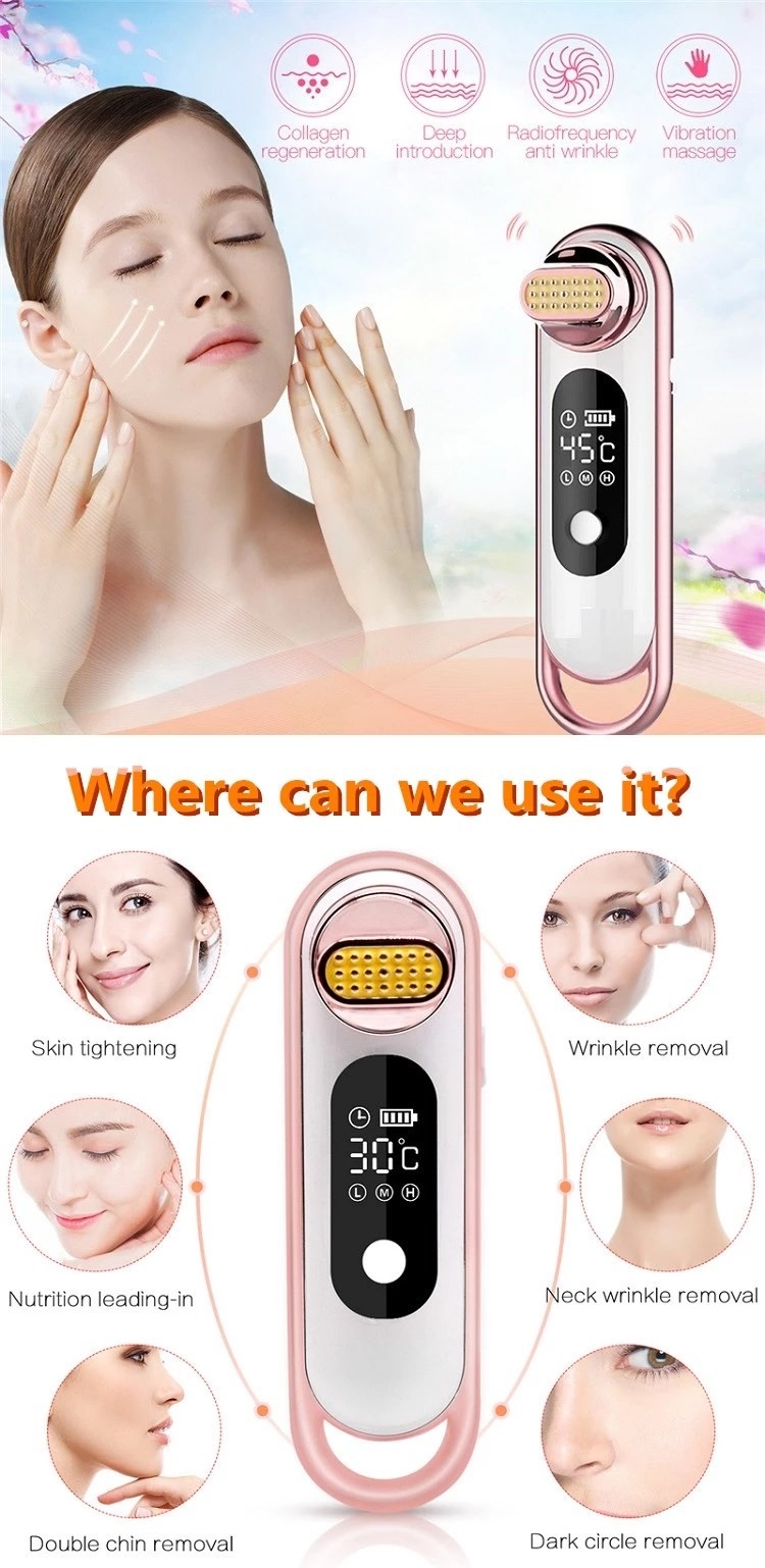 Vibration Massage LCD Display 163mm RF EMS Beauty Instrument
