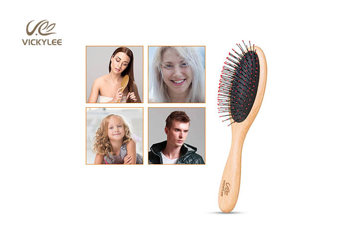 Slender Oval Shape 23cm Wooden Handle Hair Brush