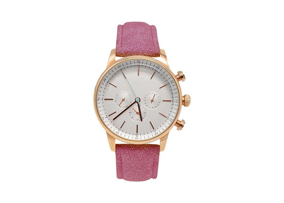 Leather Strap Alloy Ladies Wrist Watch Quartz Movt Stainless Steel Back Cover