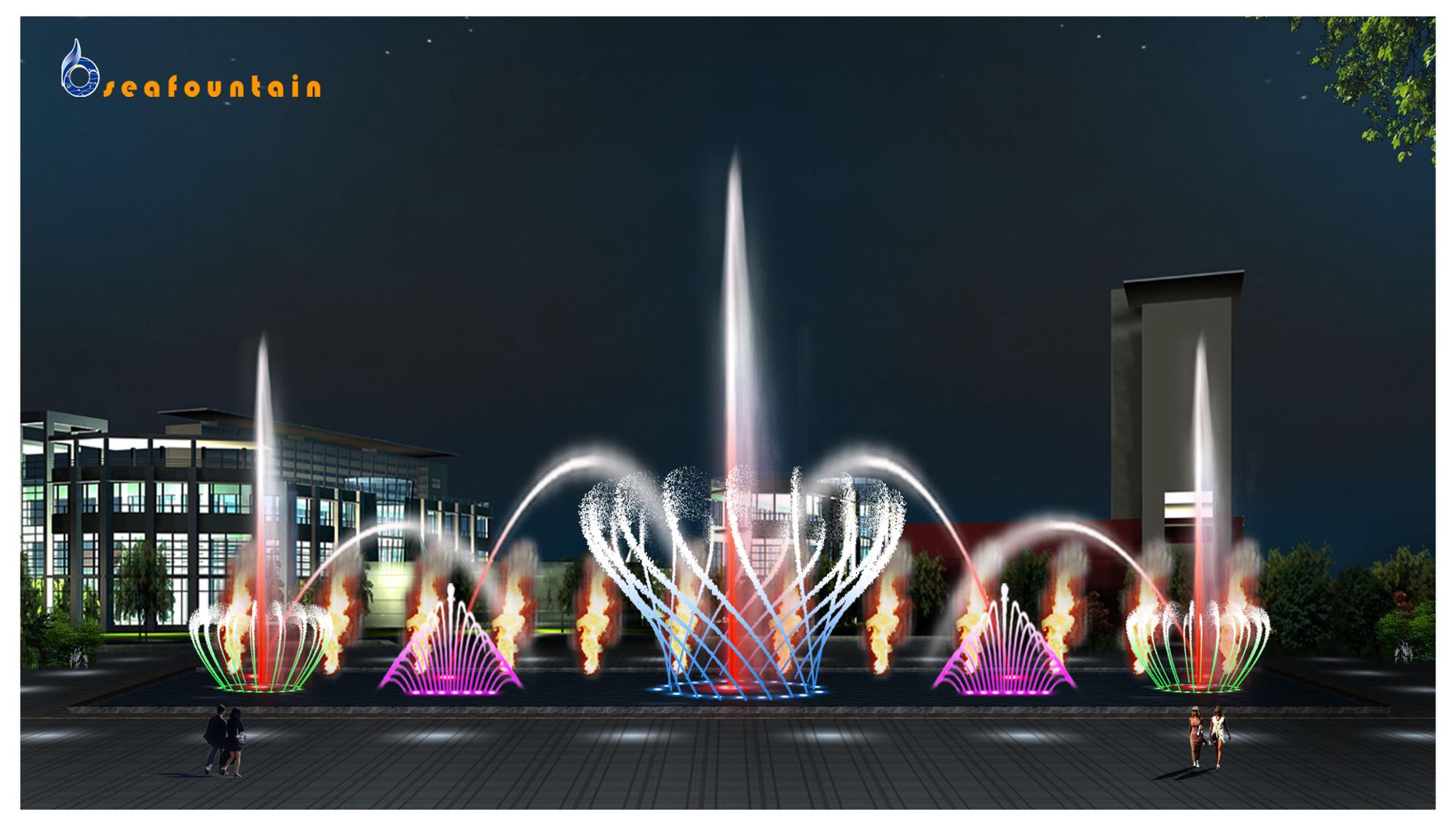 Customized Size Waterscape Laser Water Screen Movie Show Fountain ISO CE Certification