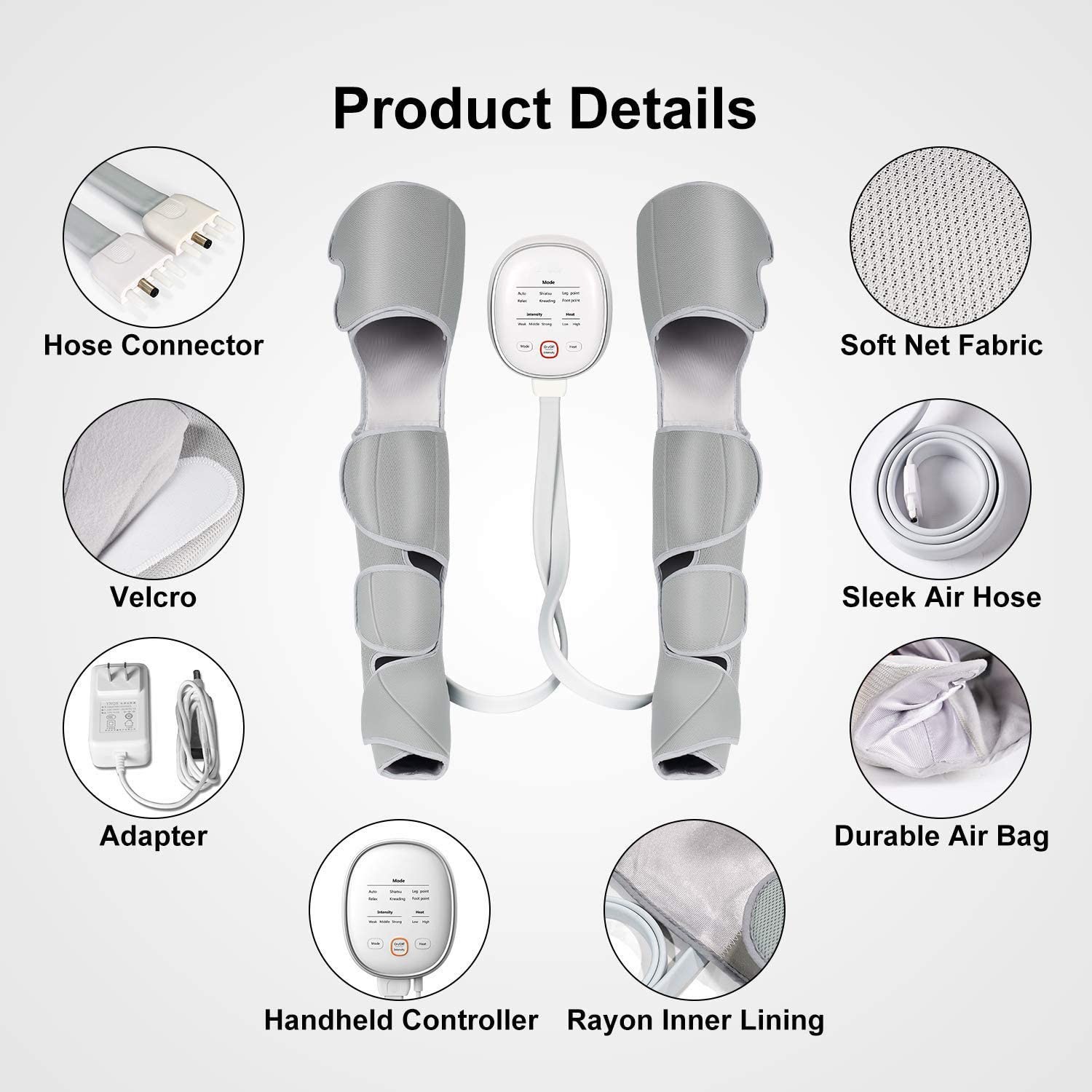 110V 240V Air Pressure Leg Massager Air Compression Leg Wraps For Edema