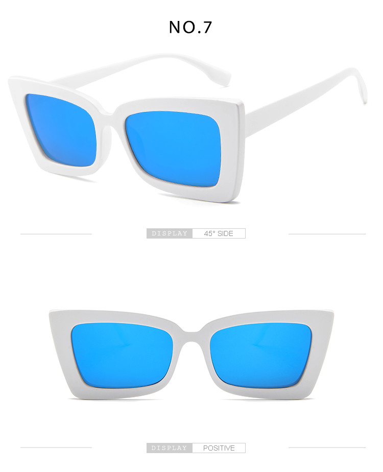 BSCI Trendy Fashion Sunglasses Women Rectangle Frame Clear Mirror Lens Glasses UV400