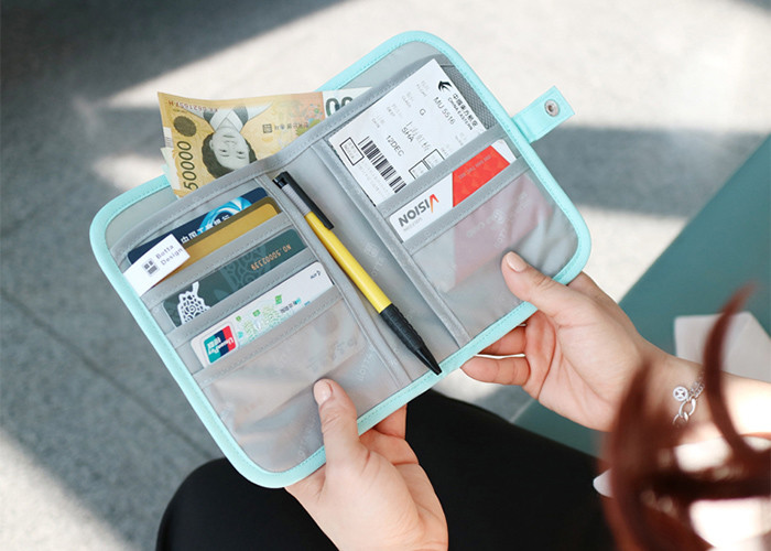Security Travel Wallet Bag , Passport Bag For Travelling Multiple Colors