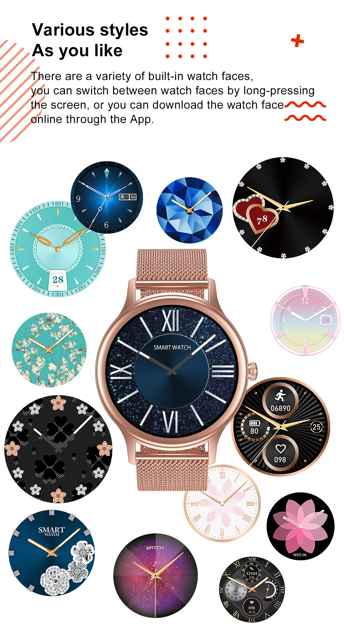 DT66 Smart Watch Women 1.09-Inch Full Heart Rate ECG Smartwatch 2020 Fitness Tracker Sport Watch Waterproof For IOS Xia