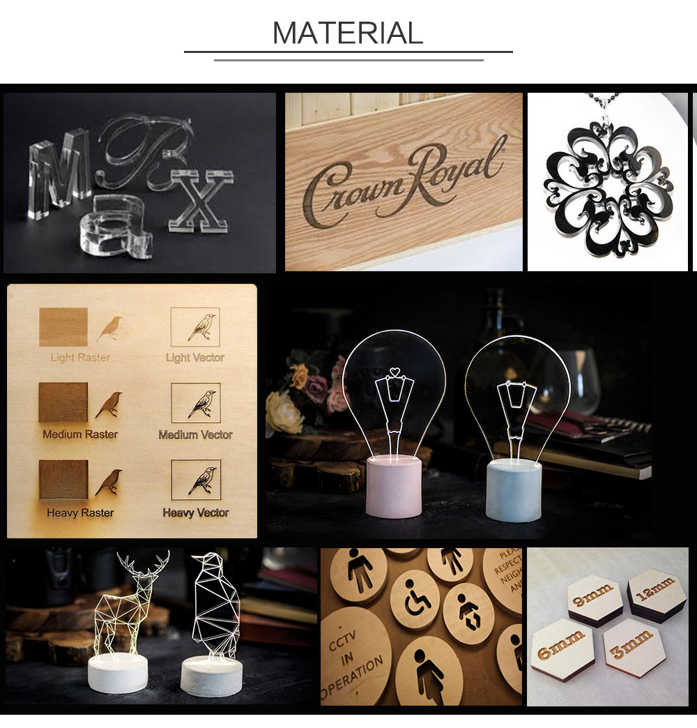Industrial Dual Head Laser Cutter 90*60cm Knife Strip Honeycomb Platform