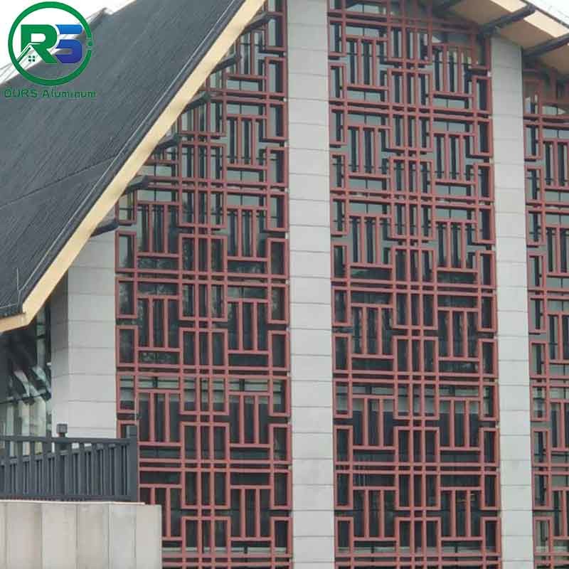 Woodgrain Aluminum Window Grilles Round Metal Handicraft