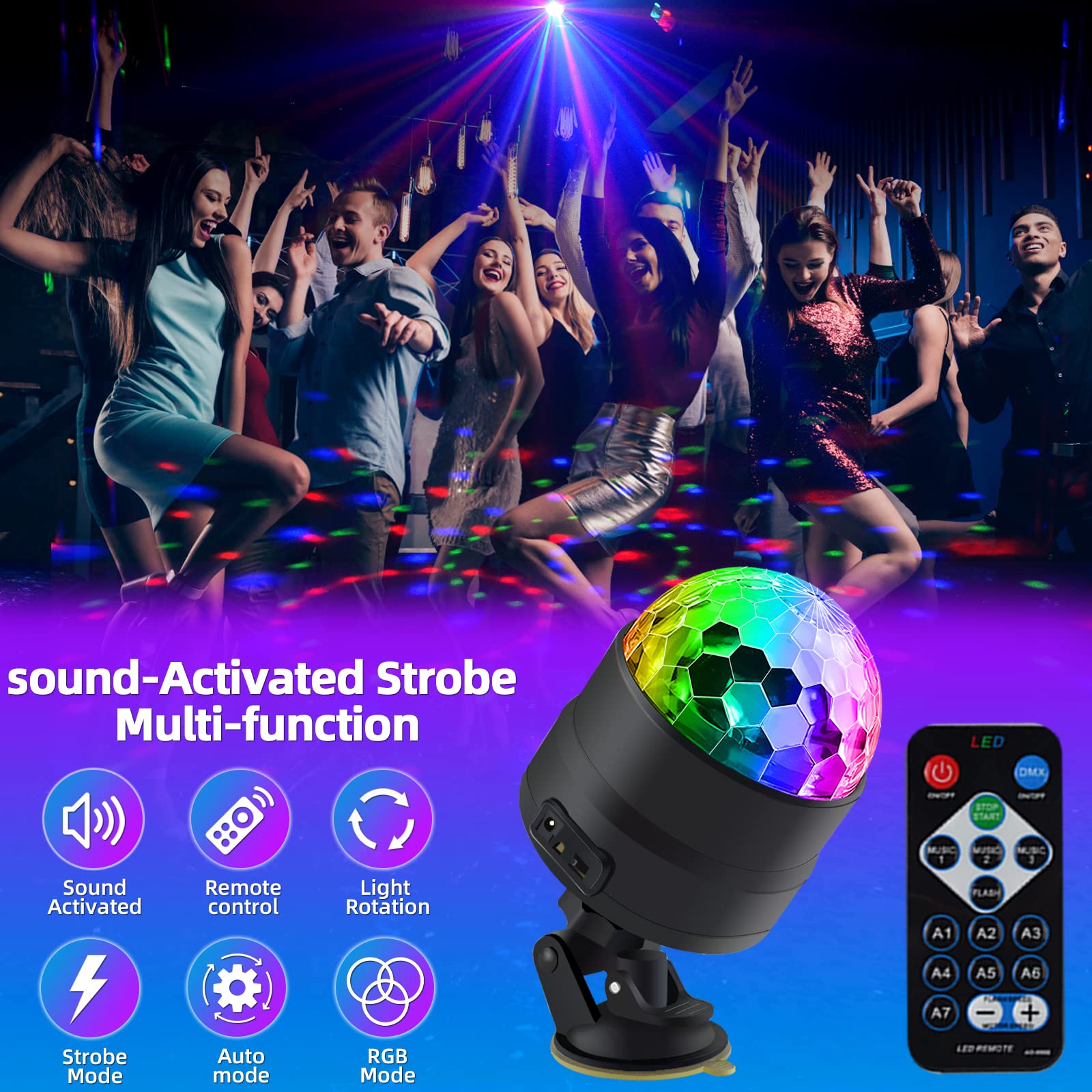 50000 Hours Lifespan Mini Disco Ball Light for Residential Party Strobe Magic Lights