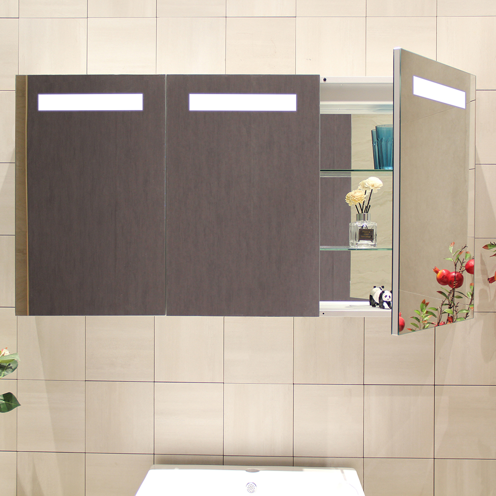 Installation Type Wall Mounted Bathroom Cabinet with LED Lights and Magnifying Glass