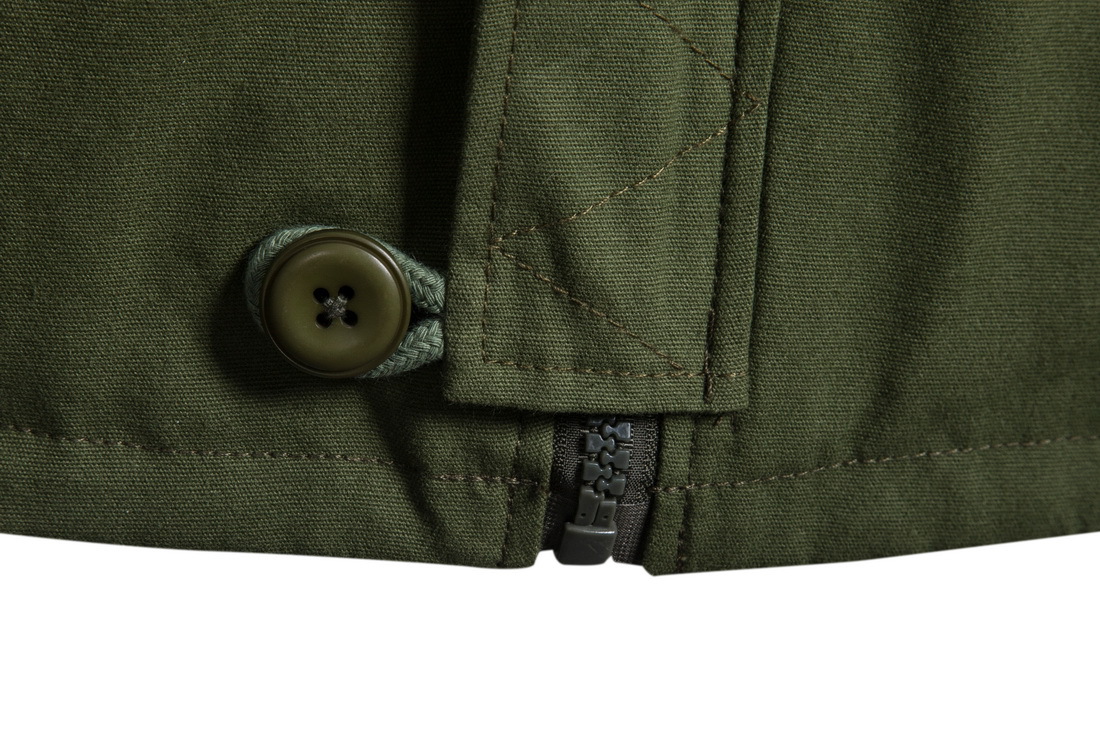 Winter Windproof Thin Work Outwear Blank Utility Cardigan Buttons Long Drawstring Hooded Coat Trench Men Jacket