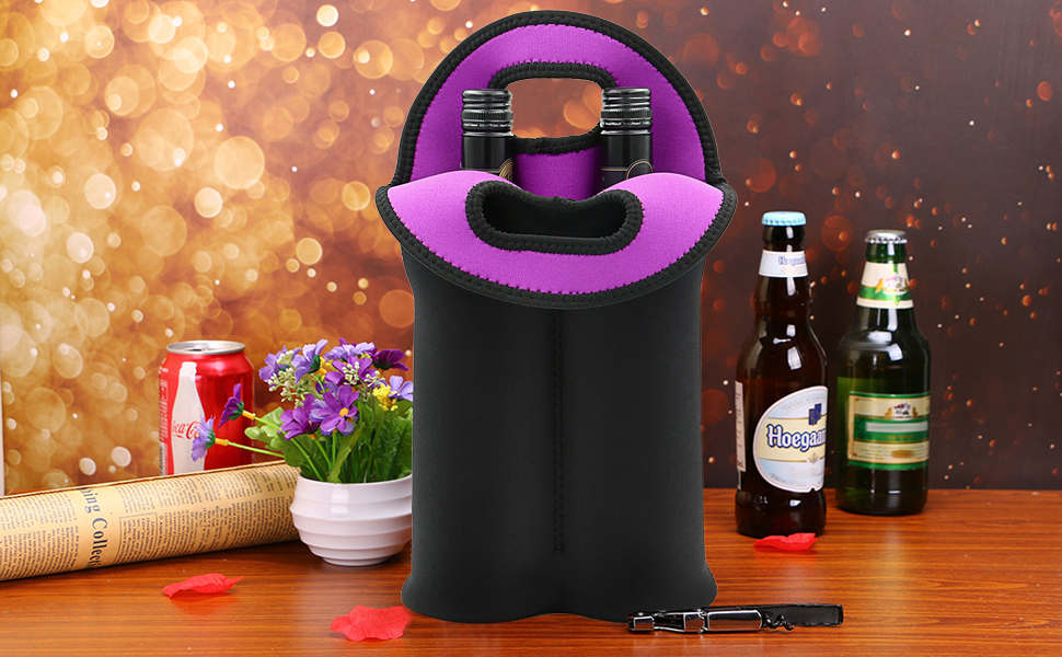 Wine Travel Carrier  Cooler Bag 2-bottle Wine Carrying Tote