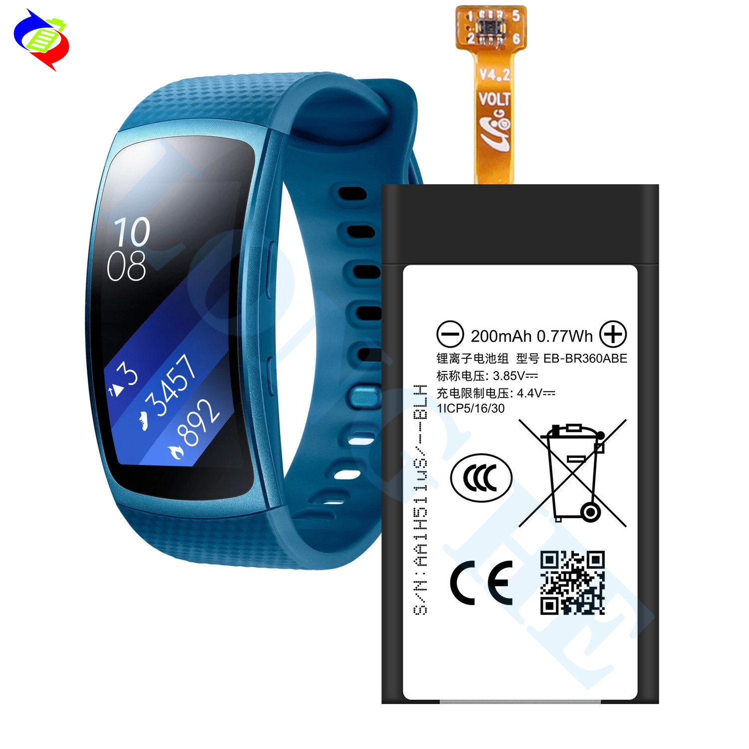 Factory Replacement EB-BR360ABE Battery For Samsung Gear Fit2 SM-R360 Smart Watch Bateria