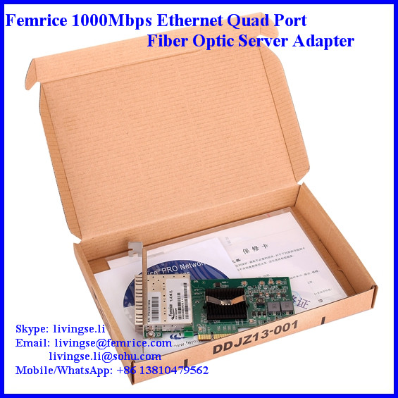 1000Mbps Quad Port Network Card SFP Slot Server NIC Network Card, LC Fiber