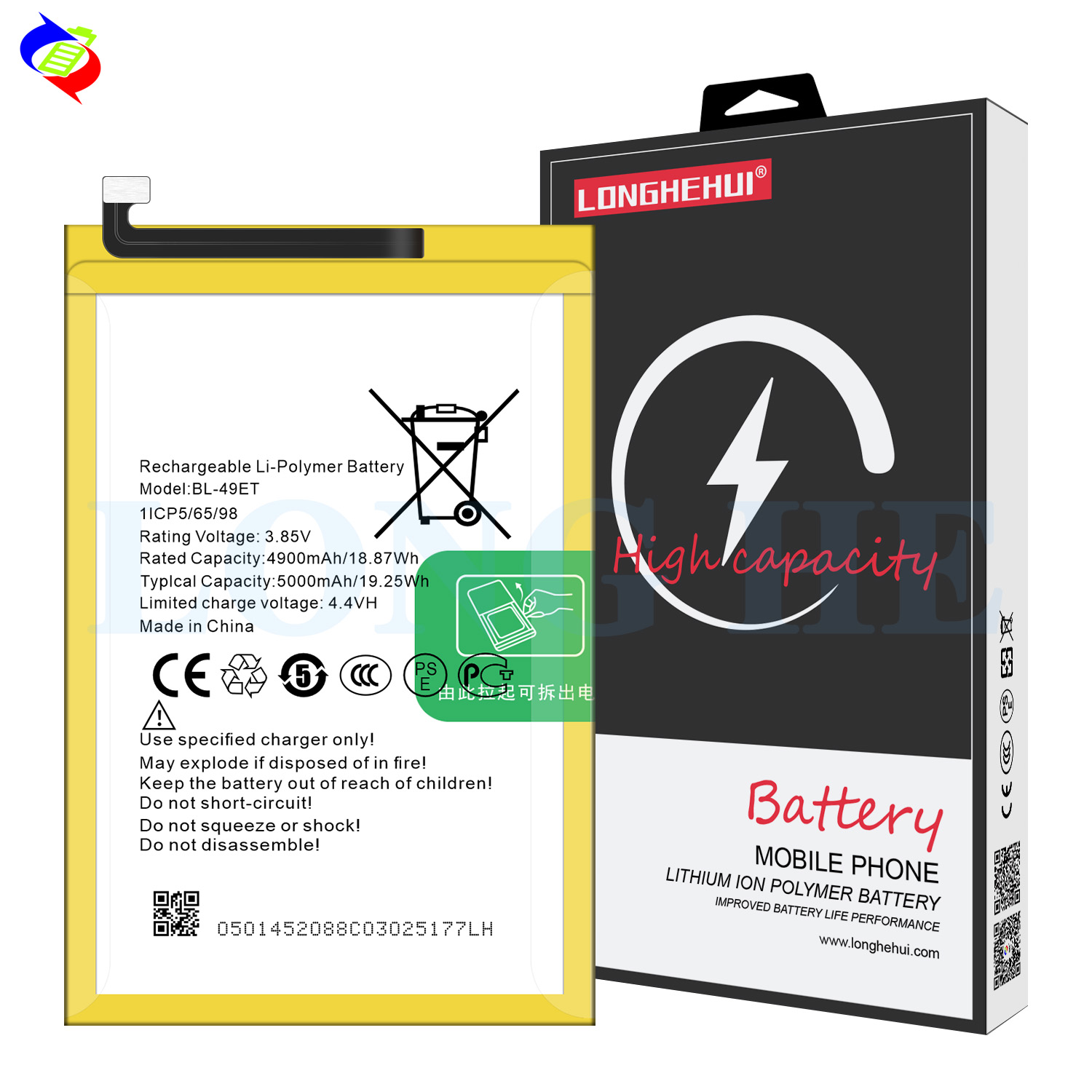 BL-49ET 4000mAh LB6 Pouvoir 3 Air Mobile Phone Battery for Tecno Pouvoir 2 Air LC6