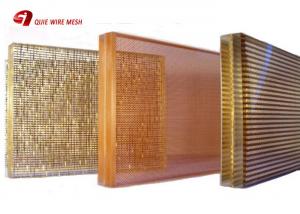 China Architectural Decorative Woven Glass Laminated Metal Mesh 300 × 300mm on sale