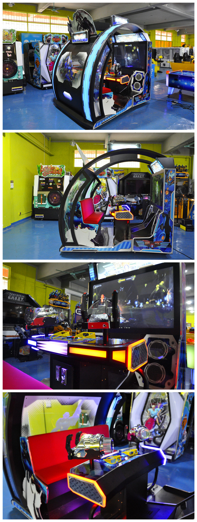 Interstellar Team Arcade Shooting Machine With 60 Inch LCD Screen