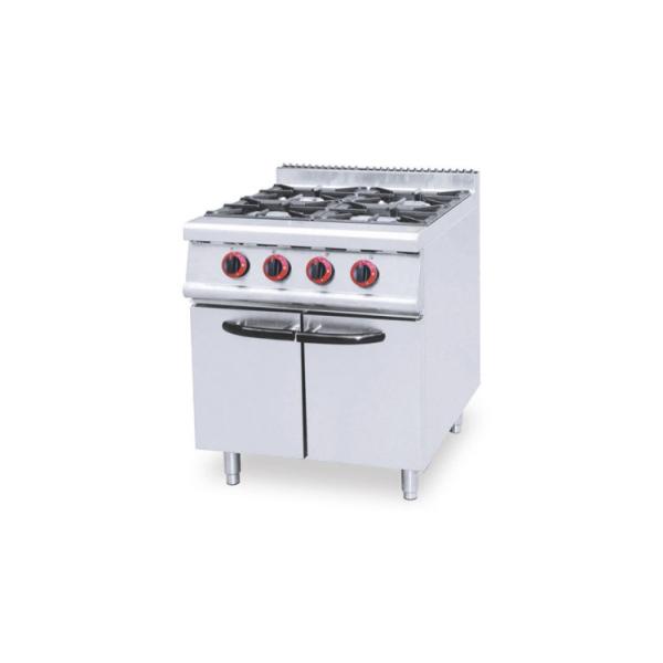 5 Star Commercial Kitchen Equipment 4 Burner Gas Stove With Cabinet
