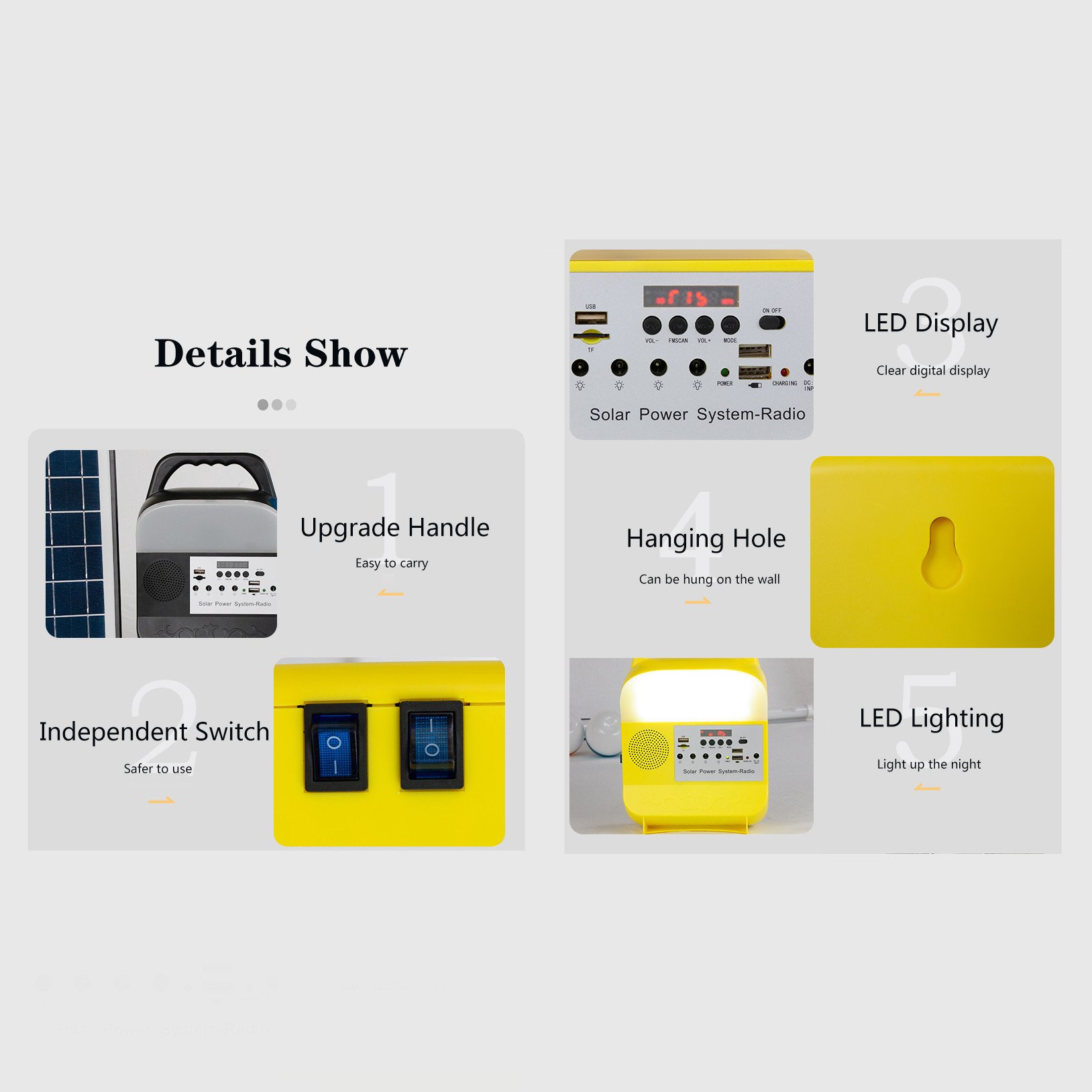 SRE-689 Solar Energy Lighting Double USB With Phone Charger Power Bank