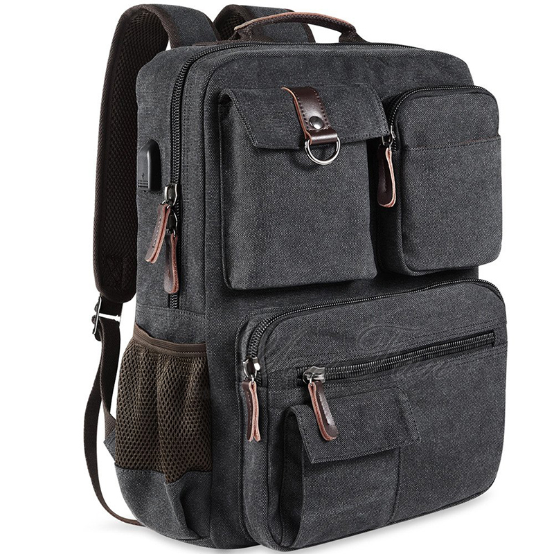 Vintage Canvas Laptop Backpack army rucksack