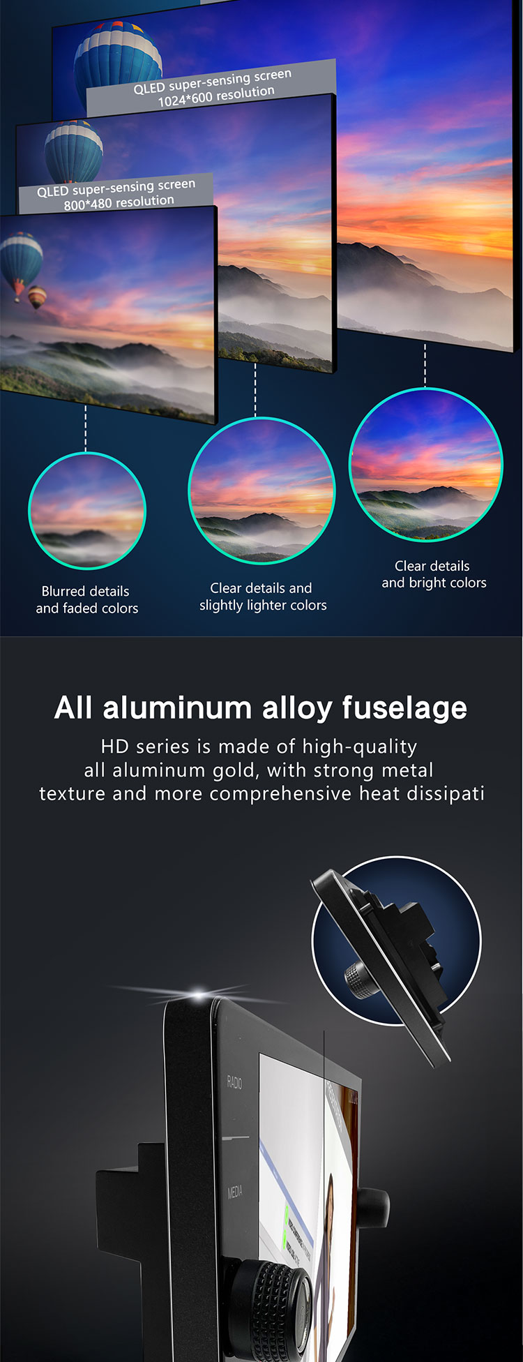 Universal Year Car Multimedia Navigation with Full Touch Screen QELD and 2GB 32GB RAM/ROM