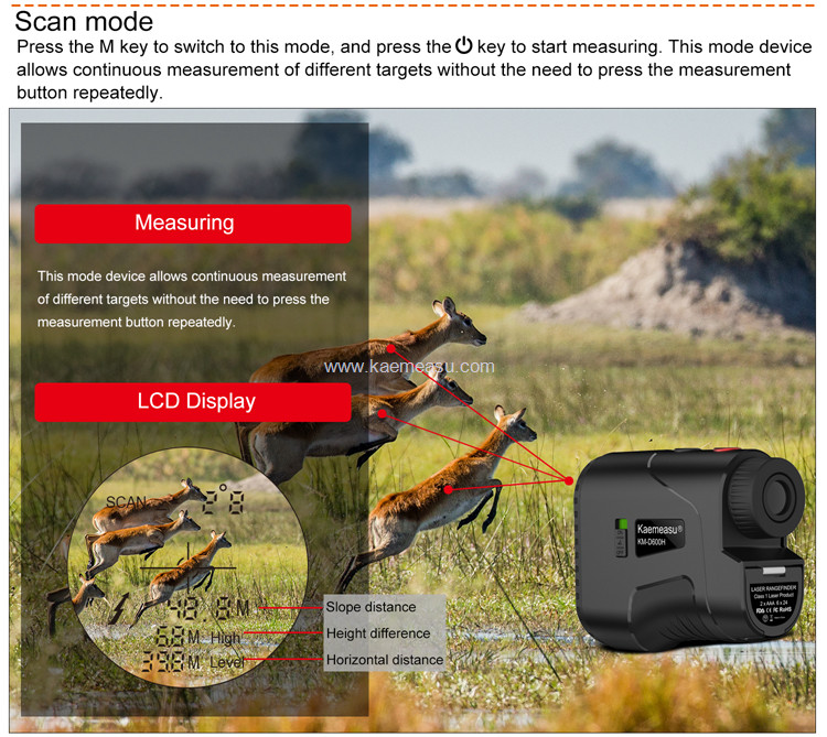 kaemeasu Digital Golf Laser Rangefinder Mini Distance Measuring Hunting Shooting Telescope D450