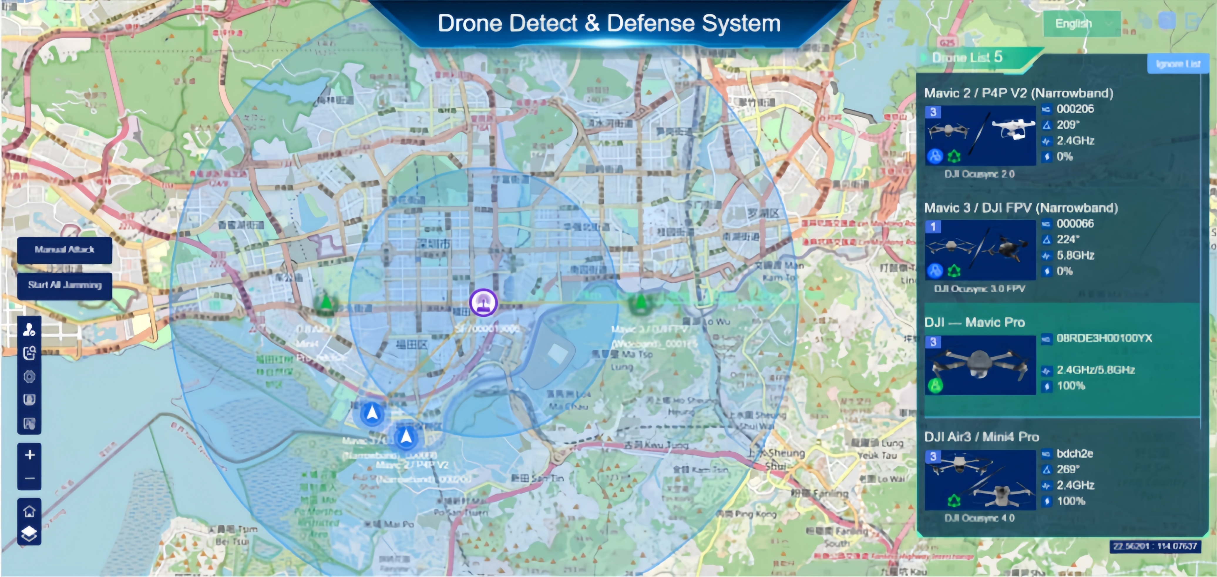 Fixed Drone Detection Equipment With Real Time Data Logging And Remote Monitoring