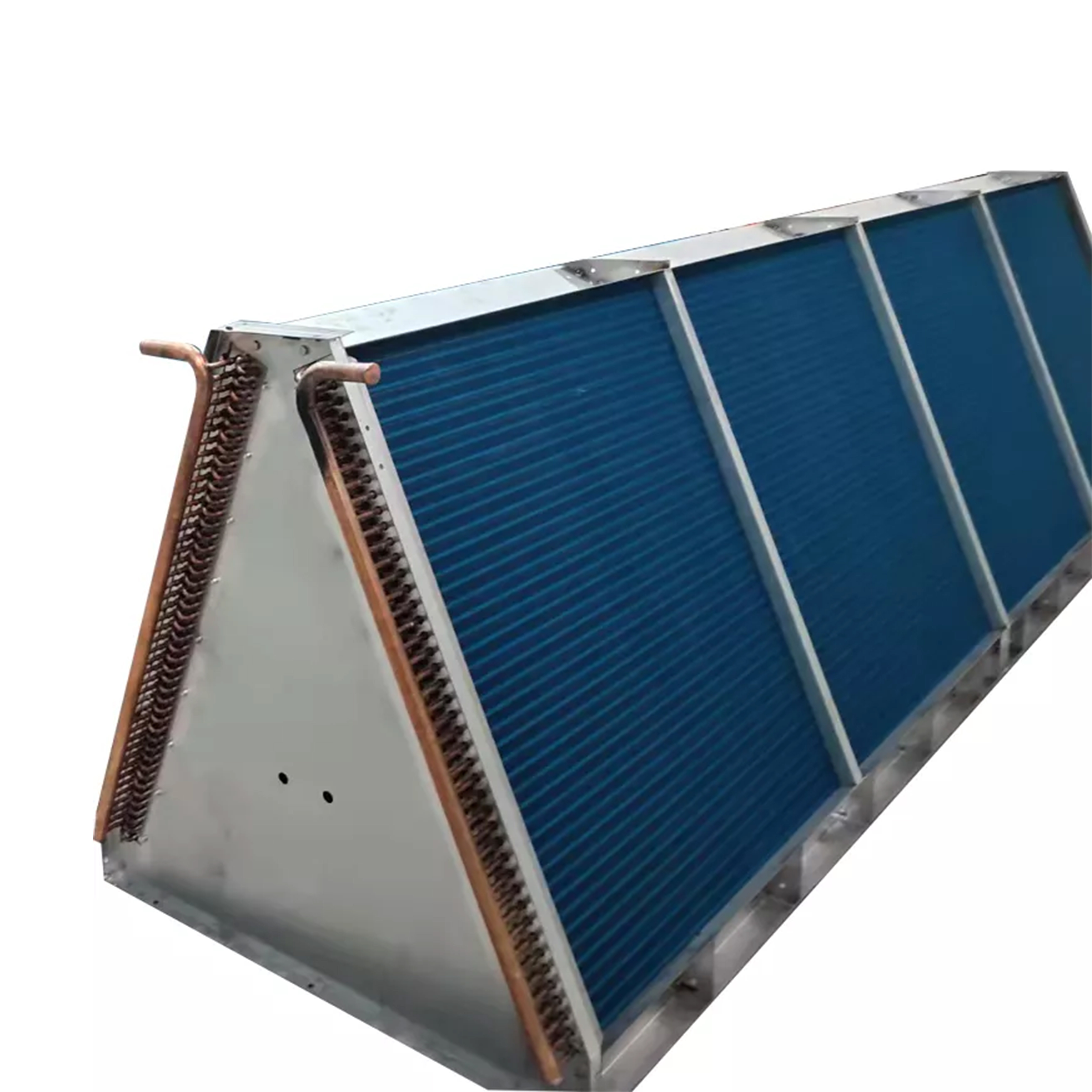 V Type Copper Fin Tube Radiator / Heat Exchanger Evaporator 200mm