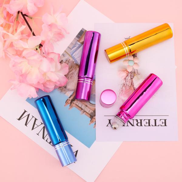 3ml Empty Black Silver Gold Red Roll On Perfume Bottles Wholesale With Stainless Roll On Ball