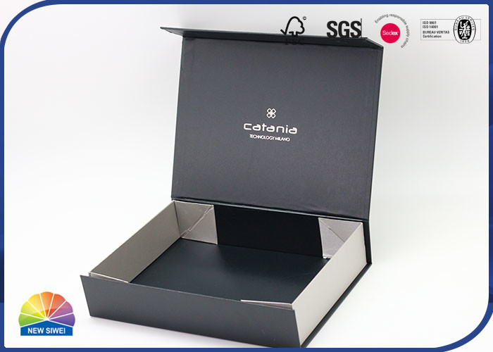 Silver Foil Hot Stamping Paper Foldable Box With Magnetic Closure