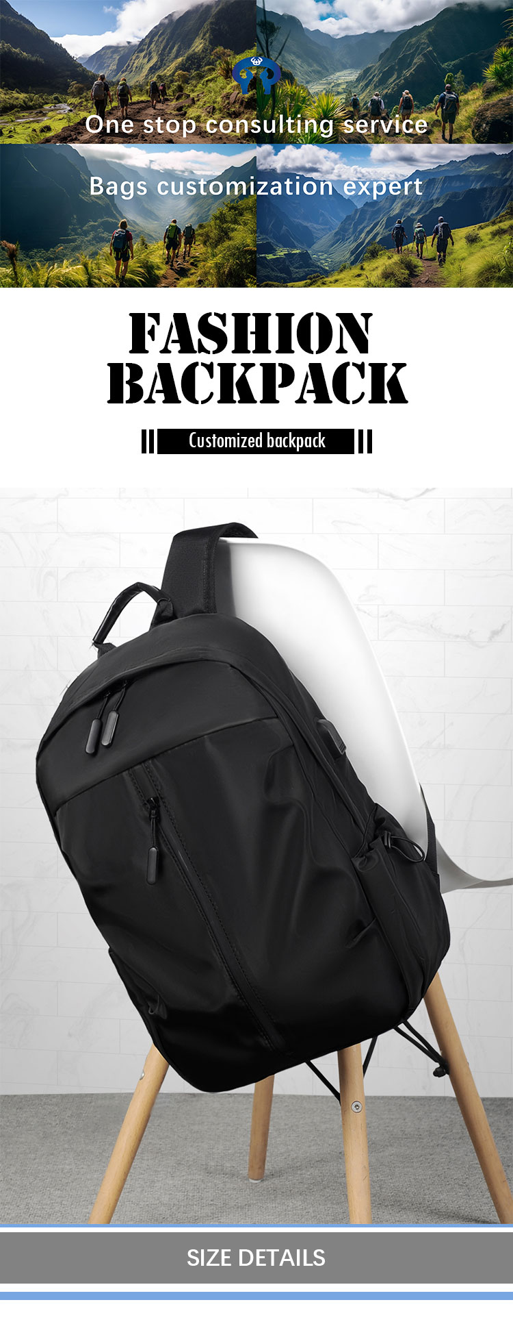 Oxford Work Bag With Laptop Compartment , Leisure Students Travel Computer Bag