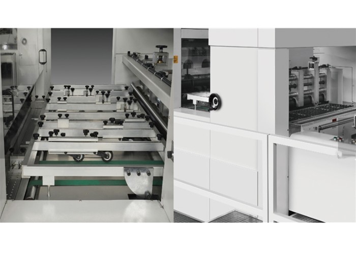 Automatic Feeder Flatbed Cutting Machine , Corrugated Box Foil Stamping Machine