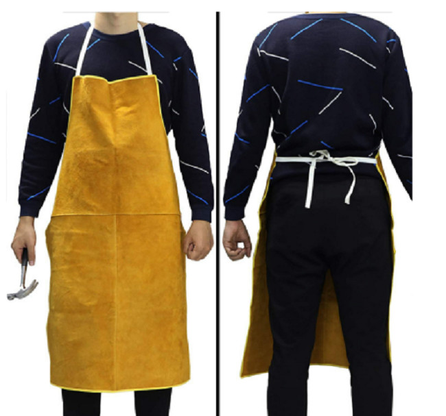 95*70cm Transmission Line Stringing Tools Yellow Cowhide Welding Apron