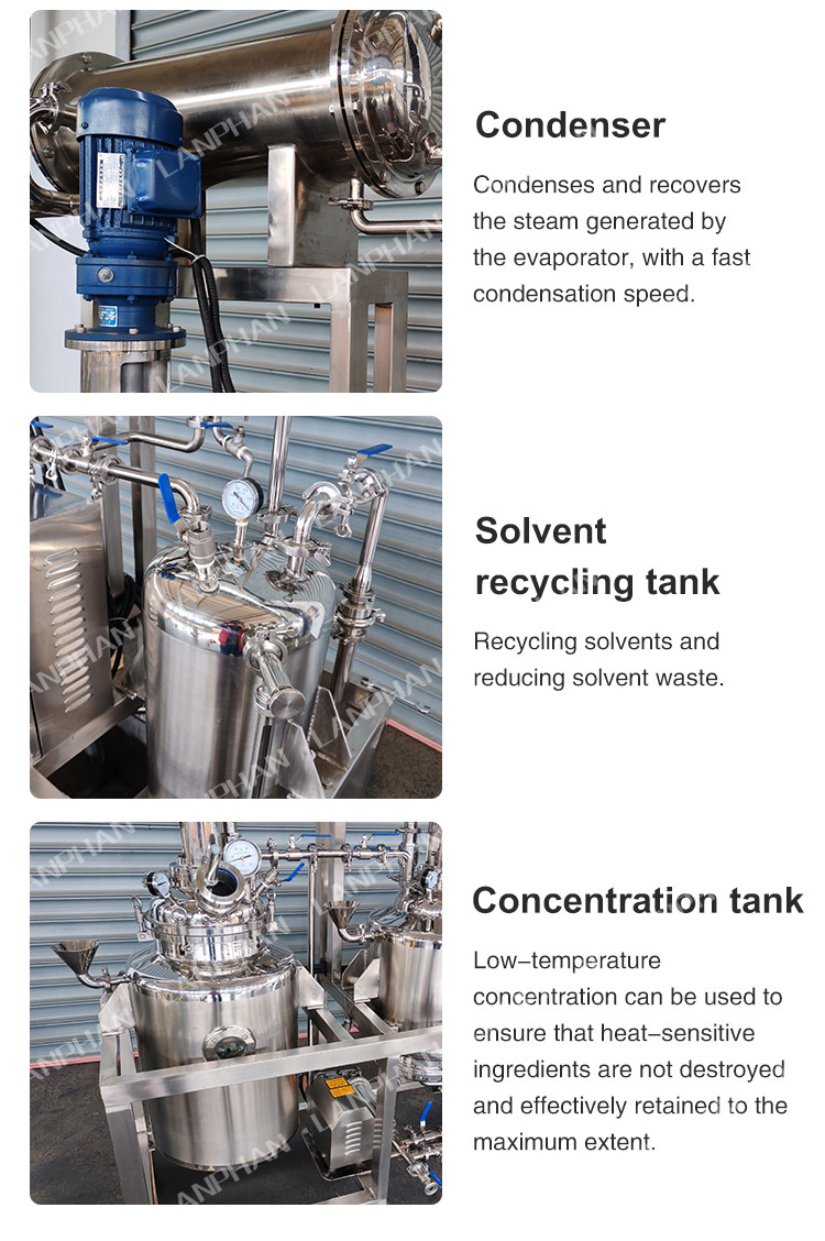 50L Vacuum Vertical Concentration And Extraction Tank Fragrance Stills Extractor Equipment