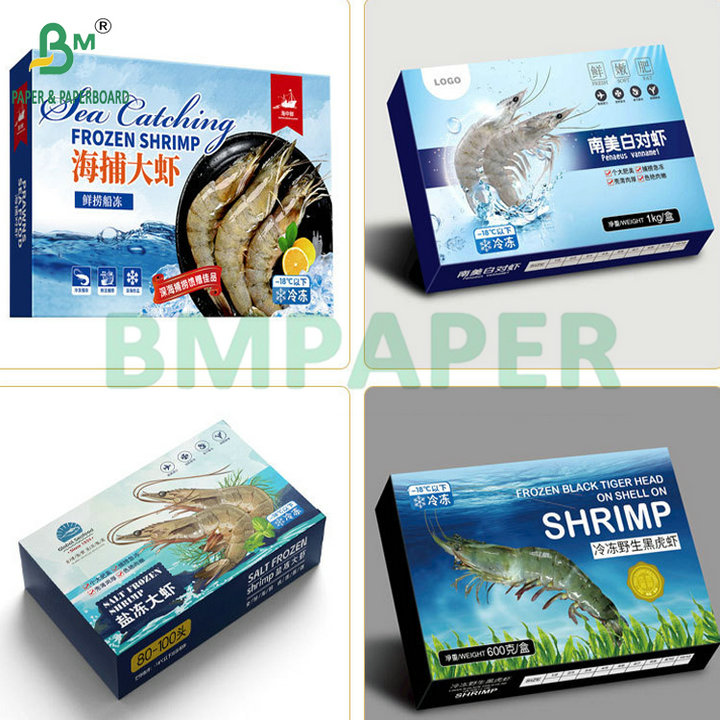 Waterproof 275gsm 325gsm PE Coated Freezer Cardboard For Frozen Shrimp Box