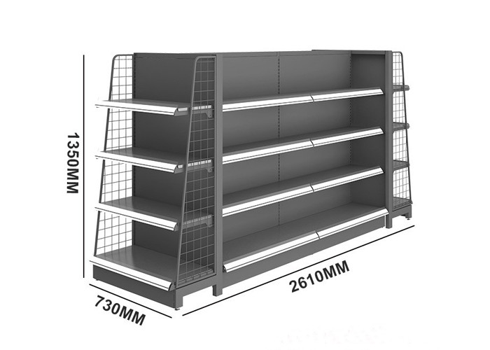 Double Sided Adjustable shelf Grocery Store Display Shelves Cold Rolled Steel