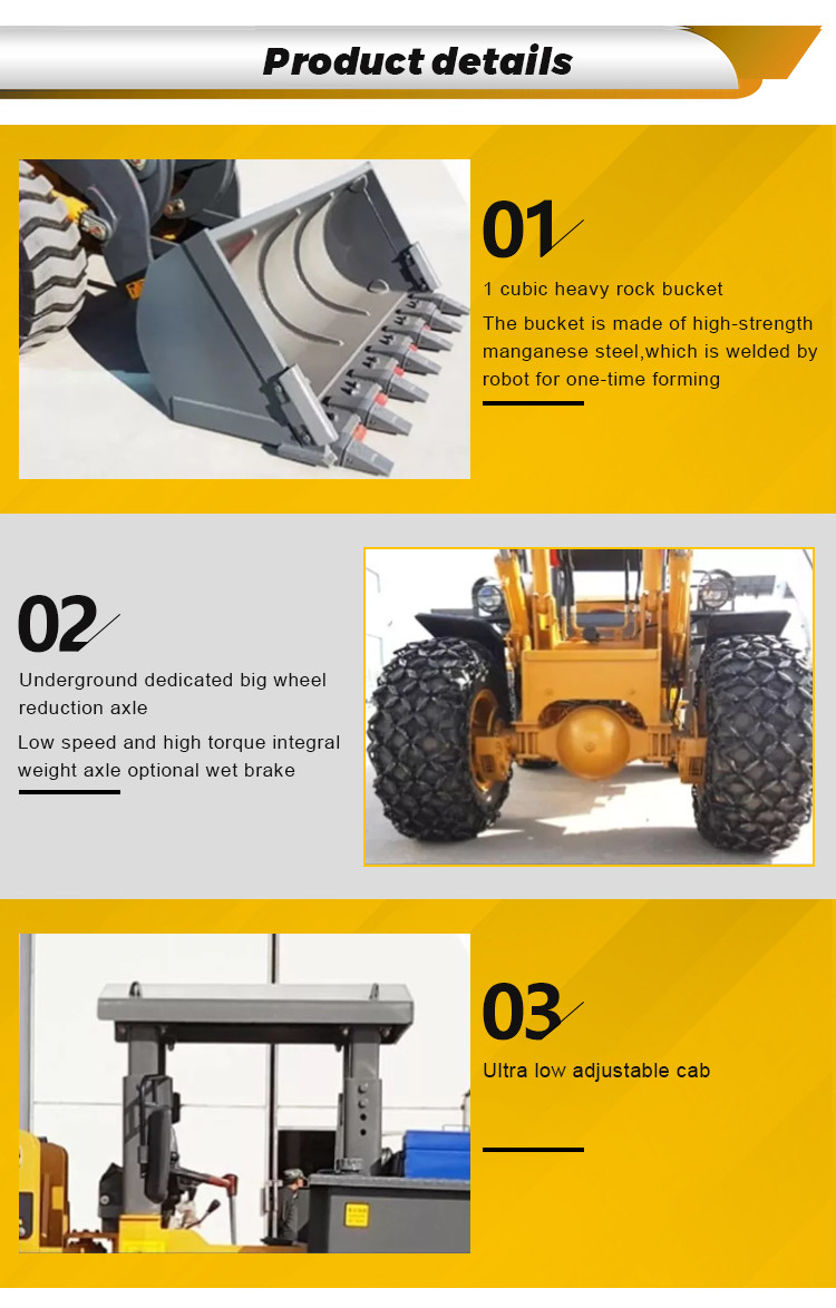 ISO 1.6 Ton Mine Wheel Loader Mining Construction Equipment BJ918