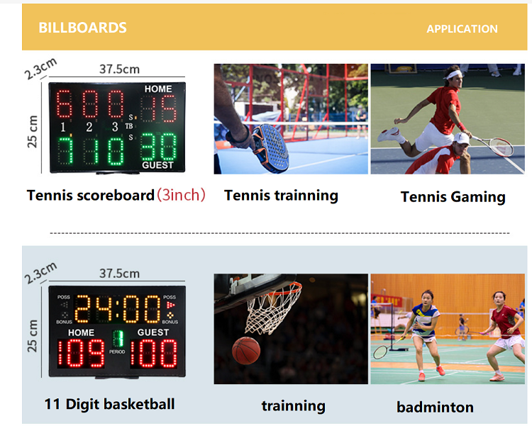 Wireless Remote Control Led Score Board Indoor 24 Second Shot Clock Basketball Electronic Snooker Cricket Soccer Scoreboard SDK