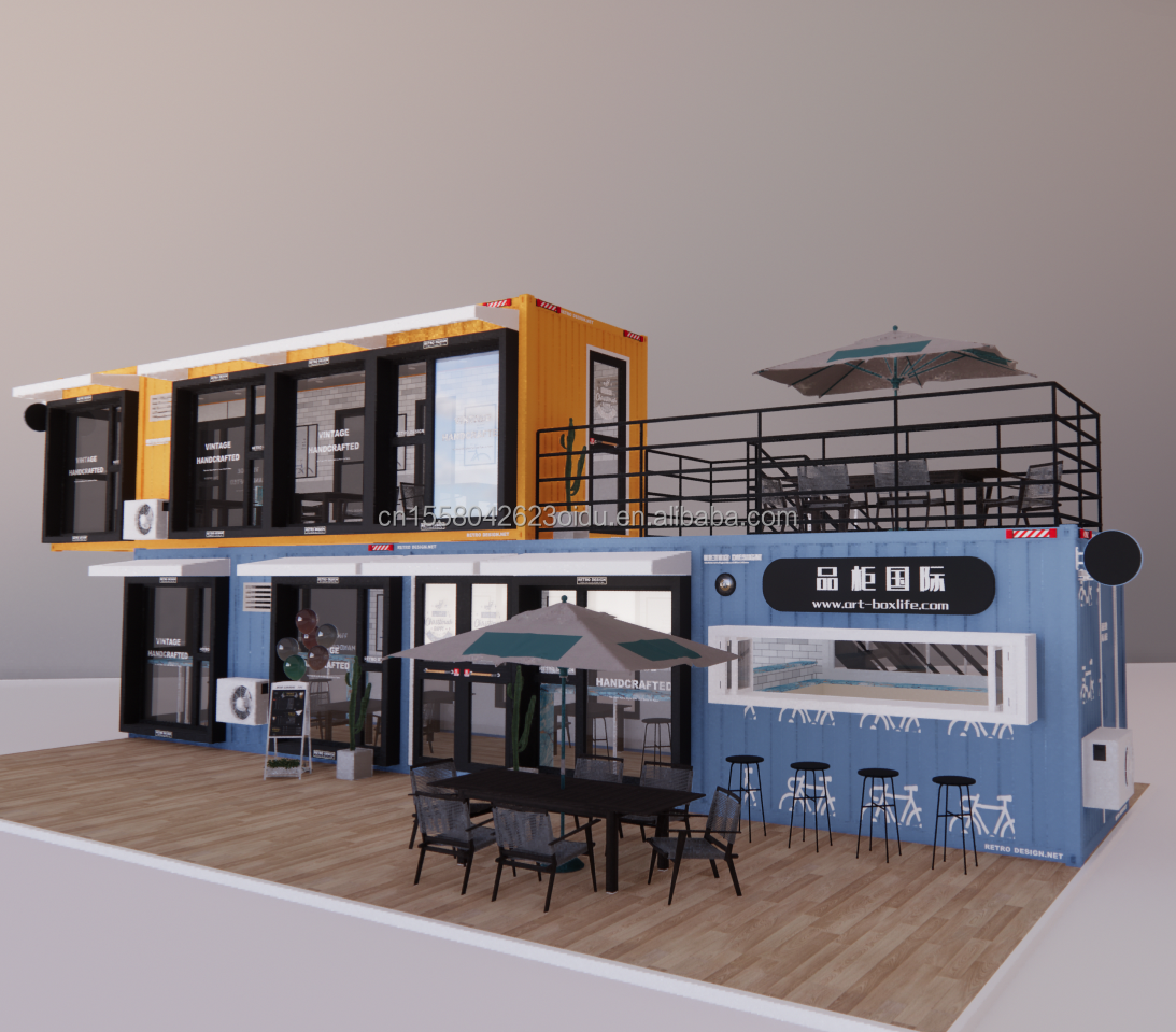 Galvanized Steel Bending Container Design Coffee Bar House Mobile Shop Container Restaurant