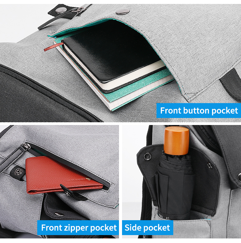 High quality fashion waterproof USB trend men's school bags Laptop Backpack