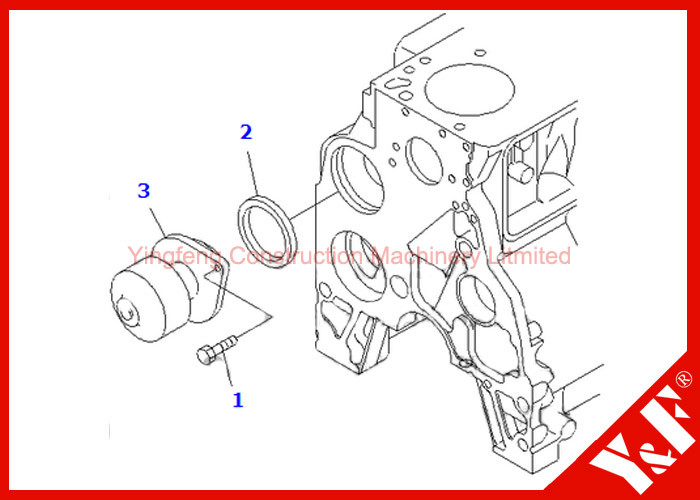 6735-61-1101 Low Noise Komatsu Water Pump For PC200 - 8 Excavator