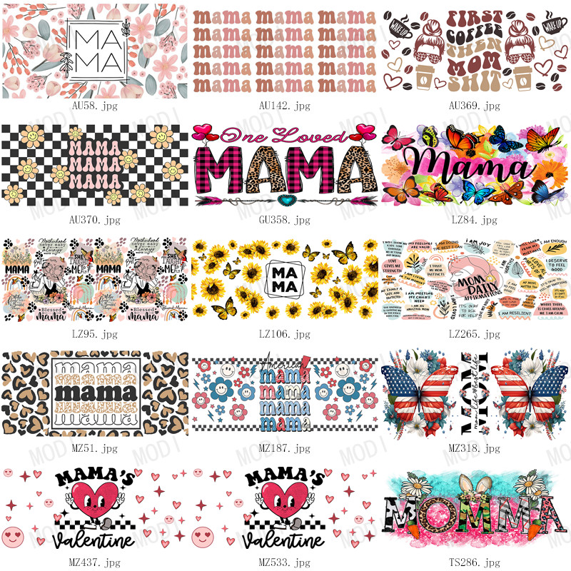 Custom Mama'S Day UV DTF Transfers For Libbey Glass Tumblers Durable And Washable Designs
