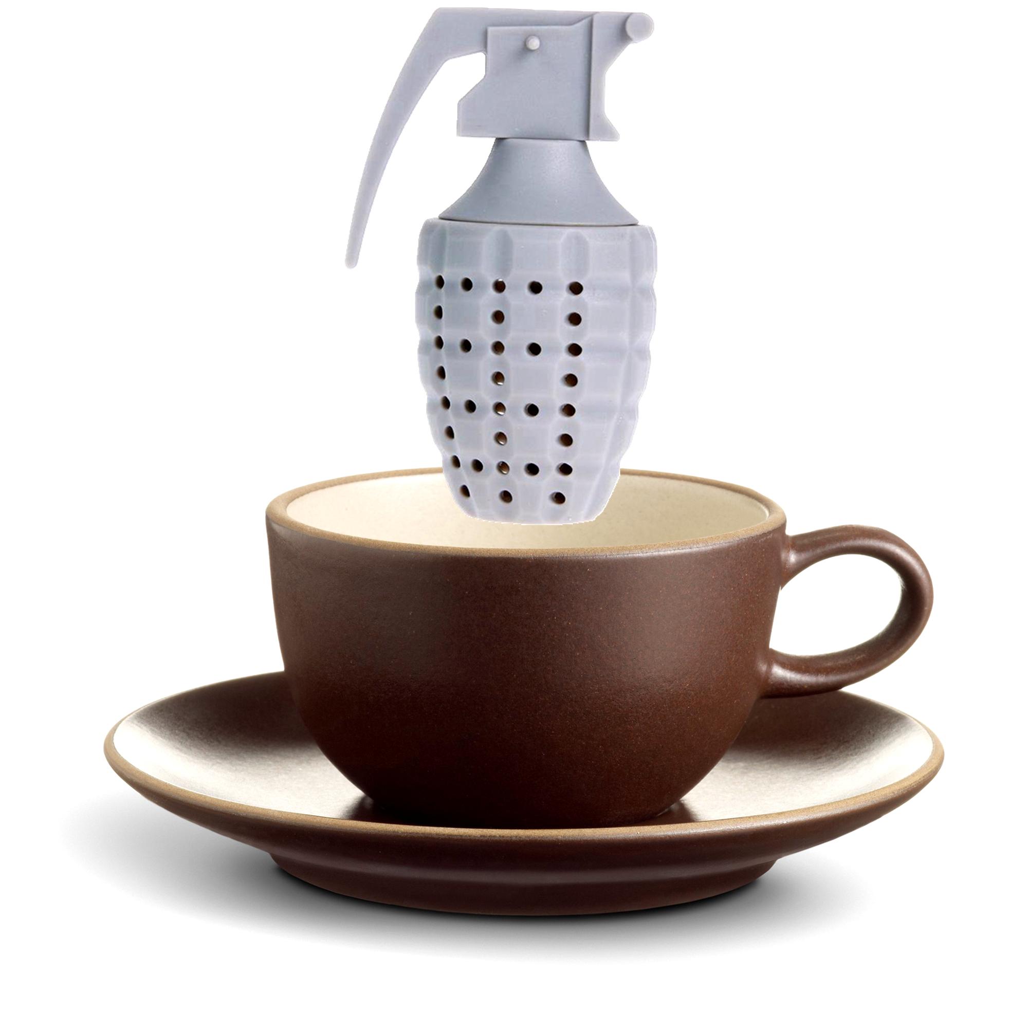 Funny Unique Customized Colour Cool Hand Grenades Shape Silicon Silicone Tea Bag Strainer Infuser Tea Ball