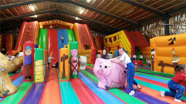 Bouncing Inflatable Toddler Playground , Fun City Playground Amusement Park